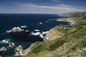 Daytime landscape view of the Pacific Ocean with cliffs photo