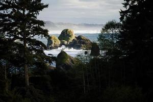 Nature island landscape view at sunset photo