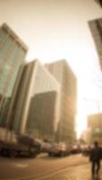 Blurred image background cityscape office building, Vintage style for your design photo