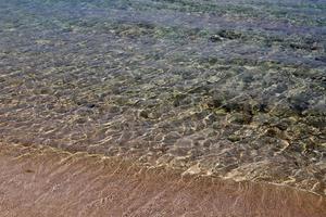 Sandy beach on the Mediterranean Sea in northern Israel. photo