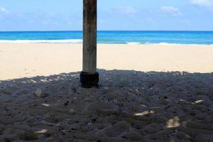 Sandy beach on the Mediterranean Sea in northern Israel. photo