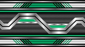 futuristic technology metallic green color abstract background vector