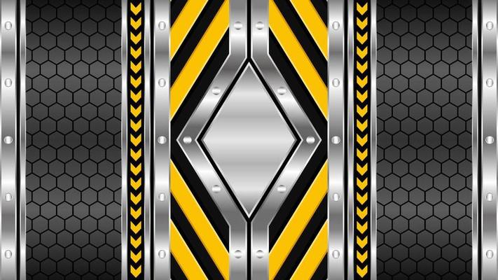 futuristic technology metallic yellow color abstract background