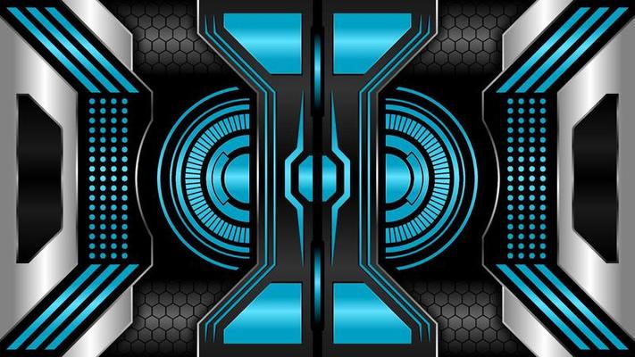 futuristic technology metallic sky blue color abstract background