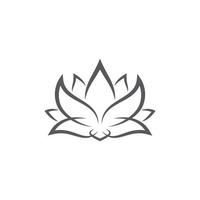 linear lotus logo templates. Vector floral linear lotus logo. Design lotus flower outline. Vector illustration. Lotus icon