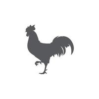 Rooster silhouette icon. Male cock side view. Vector illustration. chicken logo vector
