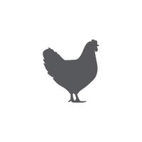 diseño de logotipo de silueta de pollo. símbolo vectorial de la colección de la granja. pictograma de icono de gallina. ilustración vectorial vector