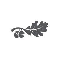 Oak leaf with acorns icon. Oak leaf logo design template. Oak leaf with acorns graphic vector. Vector illustration