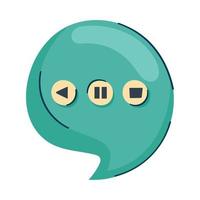 speech bubble with media buttons vector