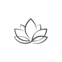 linear lotus logo templates. Vector floral linear lotus logo. Design lotus flower outline. Vector illustration. Lotus icon