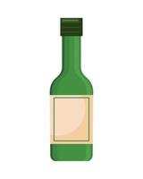 botella de vino verde vector