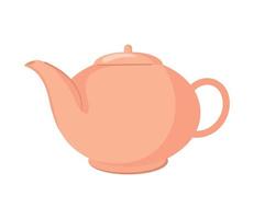 pink tea pot ceramic vector