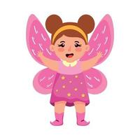 girl with butterfly costume vector