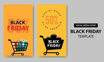 Black Friday With Trolly Bundle Template vector