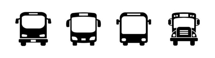 Bus icon set of 4, design element suitable for websites, print design or app vector