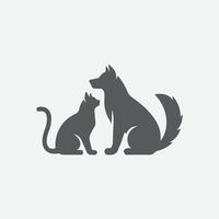 icono de vector de cuidado de mascotas de perro gato. icono de la tienda de mascotas. ilustración vectorial