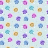 Multicolored scallop shells. Seamless background. vector pattern