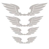 Vector monochrome set of different wings for design, Heraldic wings set for tattoo or mascot design