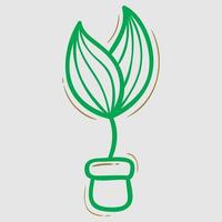 green leaf ecology nature vector icon, Green leaf nature element vector icon