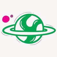 icono de planeta saturno diseño abstracto plantilla vectorial estilo de espacio negativo, icono de concepto de logotipo de inicio vector