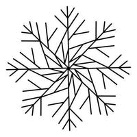 Vector illustration of a geometric snowflake on a white isolated background. Abstract winter pattern for icons, decor and Christmas decorations