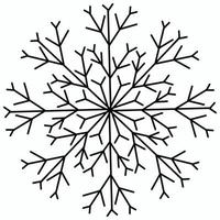 Vector illustration of a fluffy snowflake on a white isolated background. Abstract winter pattern for icons, decor and Christmas decorations