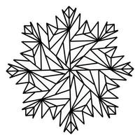 ilustración vectorial de un copo de nieve geométrico sobre un fondo blanco aislado. patrón de invierno abstracto para iconos, decoración y adornos navideños vector