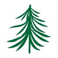 cartoon stylized green christmas tree vector