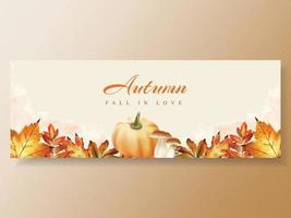 greetings card template with hand drawn autumn leaves vector