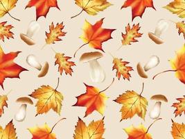 seamless pattern with hand drawn autumn leaves vector