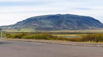 Biskupstungnabraut road near Kerid lake in Iceland photo