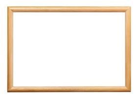 wooden simple narrow picture frame isolated photo