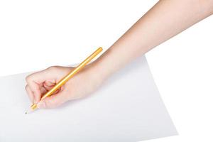 escritura a mano con lápiz de plomo de madera sobre papel foto