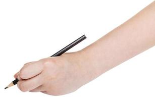 hand draws by black pencil isolated on white photo