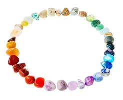 circle from natural mineral tumbled gem stones photo