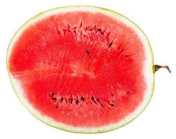 top view of cross section of ripe watermelon photo
