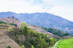 view of mountain near Dazhai village in country photo