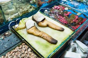 geoduck clams in fish market in Guangzhou city photo