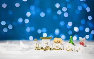 Home delivery concept. Delivery of gifts in winter for Christmas and New Year. Sales, shopping. photo