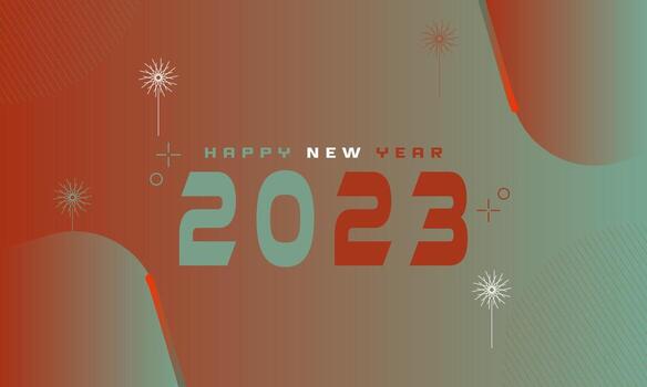 2023 Happy New Year holiday vector with gradient background Party background.flat background. with elements