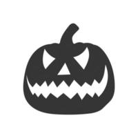 icono de silueta de calabaza sobre un fondo blanco vector