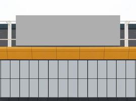 Mock up billboard on building on white background with clipping path photo