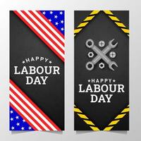 Happy Labour Day Background with Yellow Stripe and Tools vector