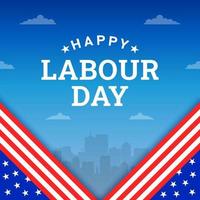 Happy Labour Day Background with Yellow Stripe and Tools vector