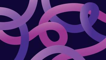 Violet tangled ribbons. Curved lines that intertwine and overlap on dark blue background. vector