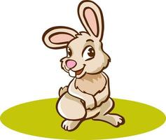 Cute little rabbit isolated on white background vector