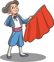 vector illustration of spanish boy in matador suit