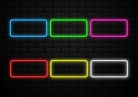 set of futuristic neon light shape vector