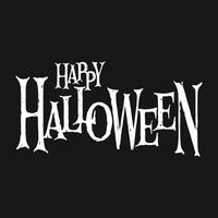 Happy Halloween Text Hand Drawn Style with Black Background vector