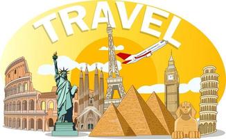 world tour travel vector illustration